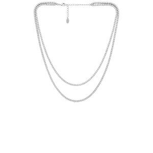 SHASHI Diamond Tennis Layered Necklace in Silver One Size New Womens crystals